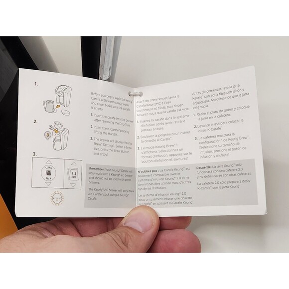 New Keurig 2.0 32oz Black K-Carafe Plastic Coffee Pot Chrome Handle NWT - Picture 6 of 7